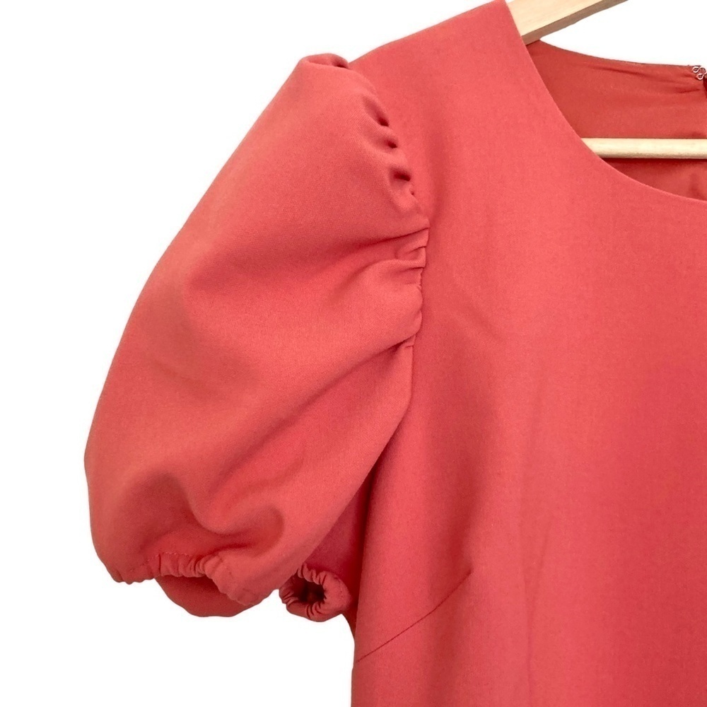 LIKELY Malta Puff Sleeve Cascade Ruffle Front Sheath Dress - Picture 5 of 10